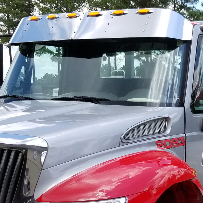 International 4000 Series Sunvisor 12.5" Drop With LED Lights Raney's