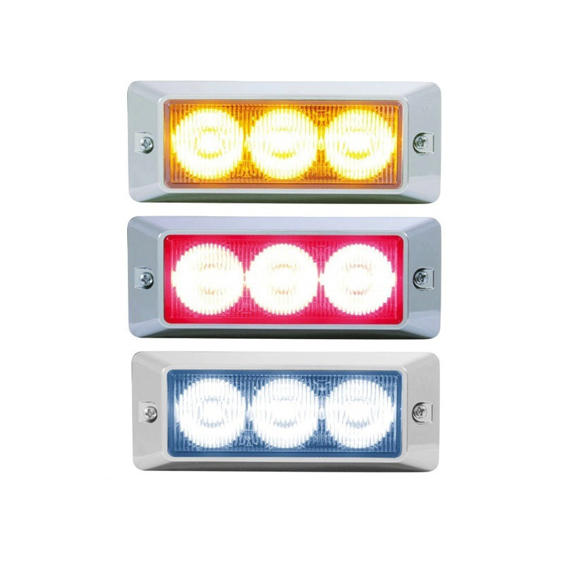 LED Strobe Warning Light With Chrome Bezel Raney's Truck Parts