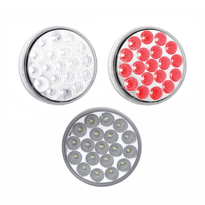 4 Round Dual Revolution Red White STT Reverse Combo Light