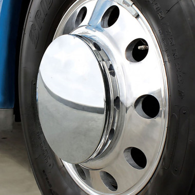  Chrome Moon Style Front Axle Cover W 33mm Thread-On Nut 