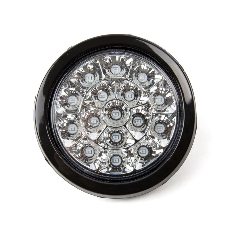 4 Round 16 LED White Reverse Light With Rubber Grommet