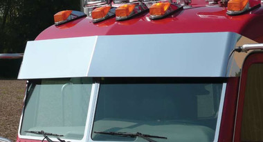 Roadworks Stainless Steel 13.5 Blind Mount Drop Visor for 1988-2005 Peterbilt Flat Top