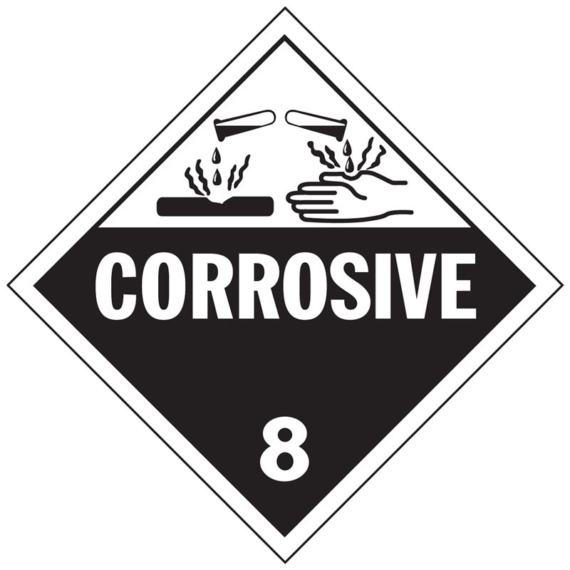 Corrosive Class 8 Placard Sign Sticker Raney s Truck Parts Corrosive Class 8 Placard Sign Sticker Raney s Truck Parts