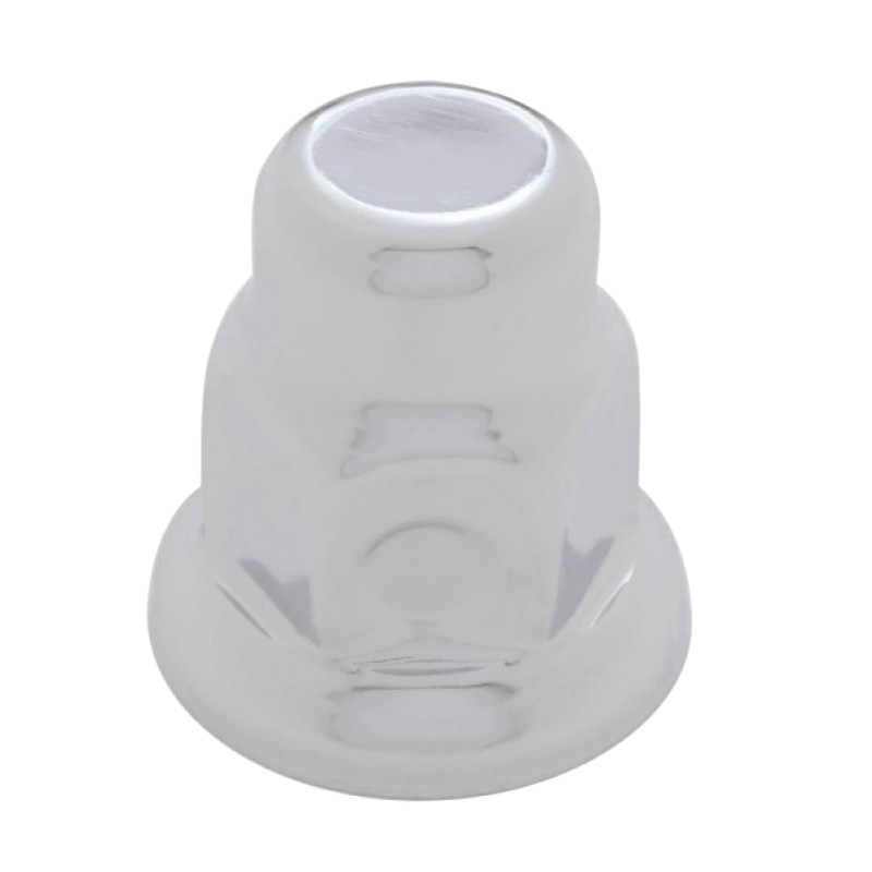 Chrome Steel 30mm x 2" Push On Nut Covers With Flange Raney's Truck Parts