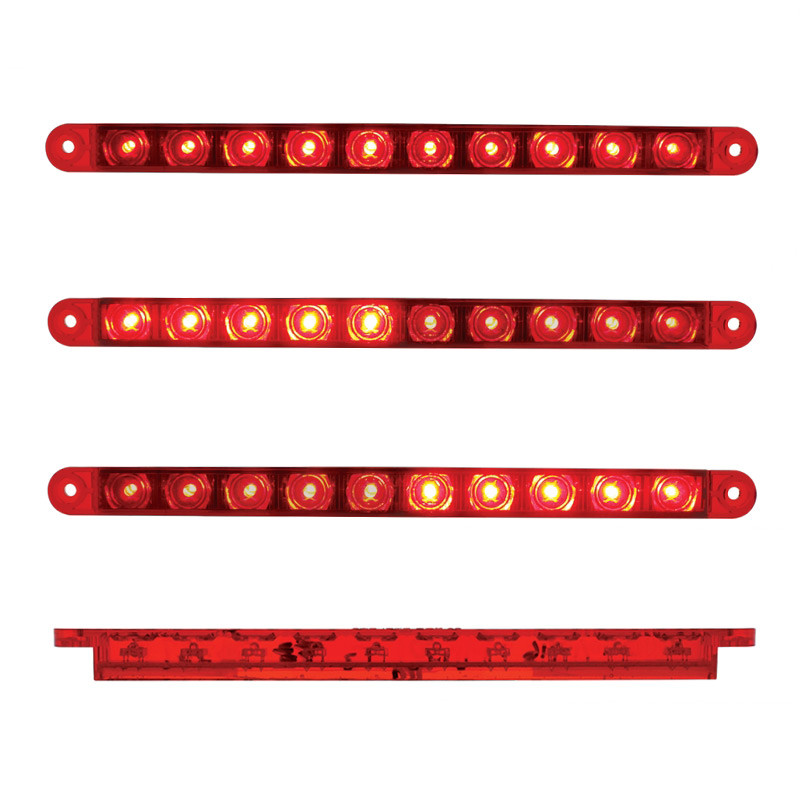 9" Red LED STT Light Bar Raney's Truck Parts