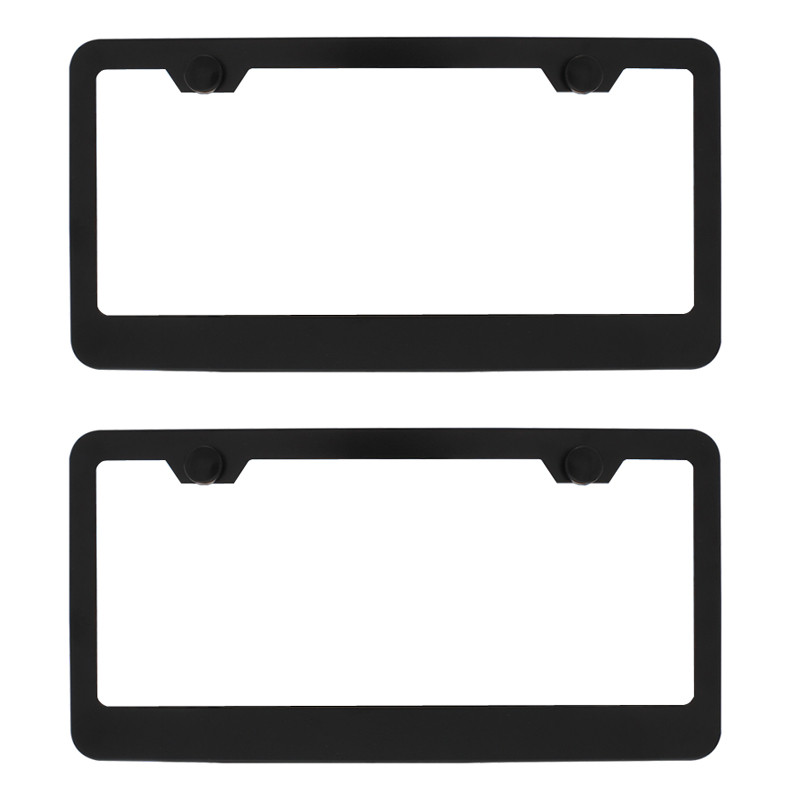 Dual Black Metal License Plate Frame Kit Raney's Truck Parts