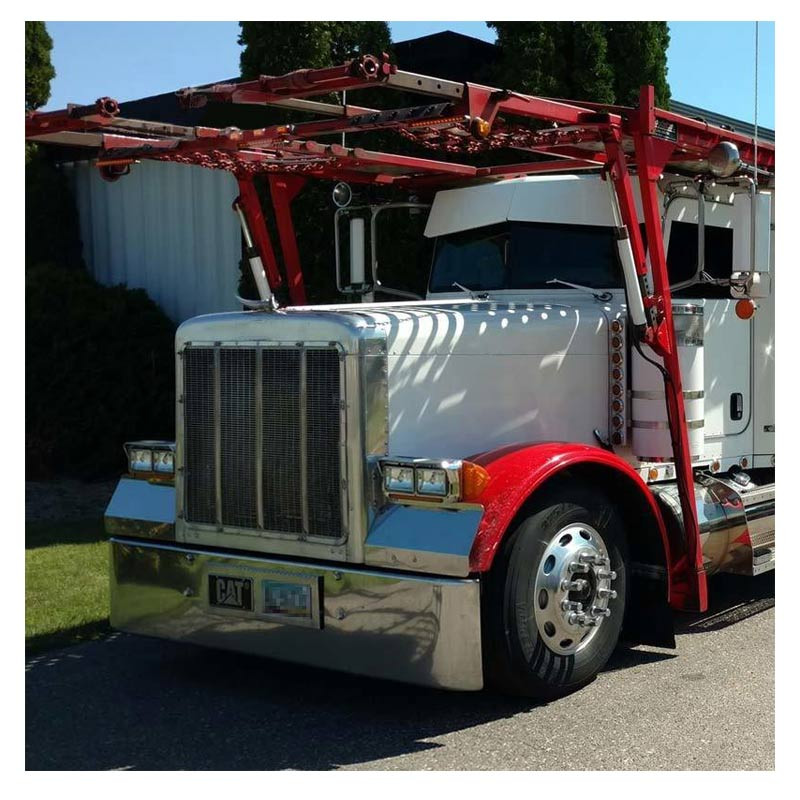 Peterbilt 379 20 Chrome Bumper Texas Square With 9 M1 Style Light Holes By Valley Chrome