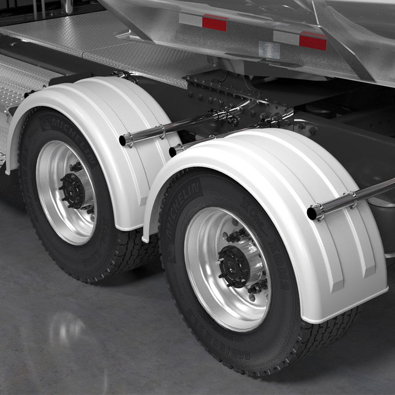 Minimizer 2220 Series White Poly Super Single Truck Fenders For