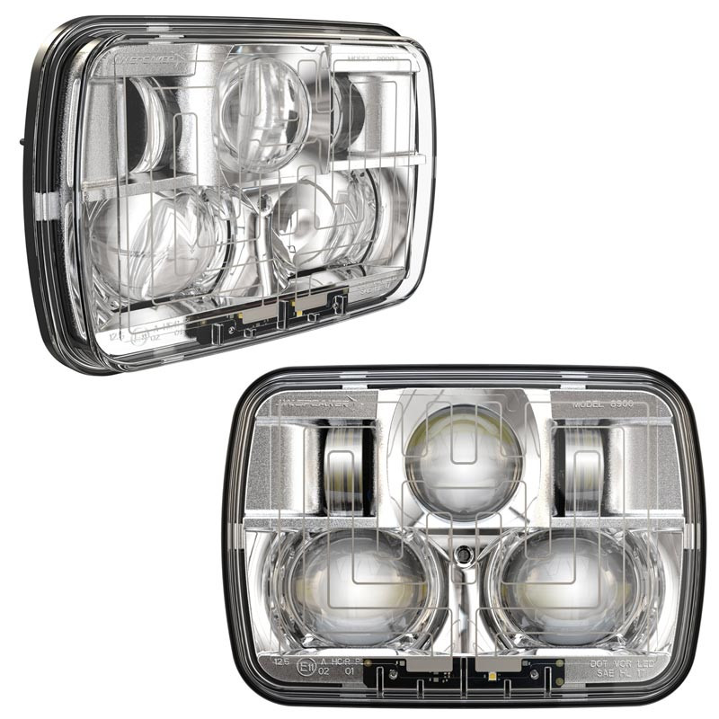 5" x 7" Chrome High And Low Beam Headlight