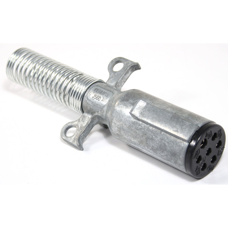 Zinc 7 Pin Plug with Cable Guard By Phillips Raney's Truck Parts