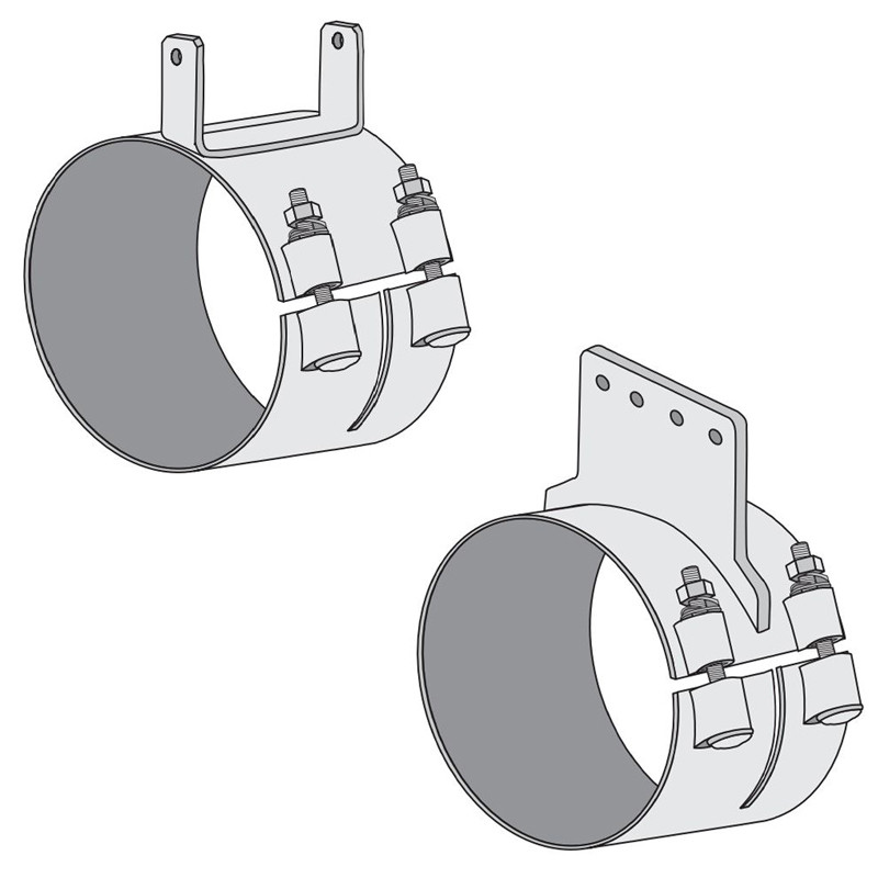 Dynaflex Chrome Kenworth Upper Exhaust Clamp Wide Band Raney's Truck Parts