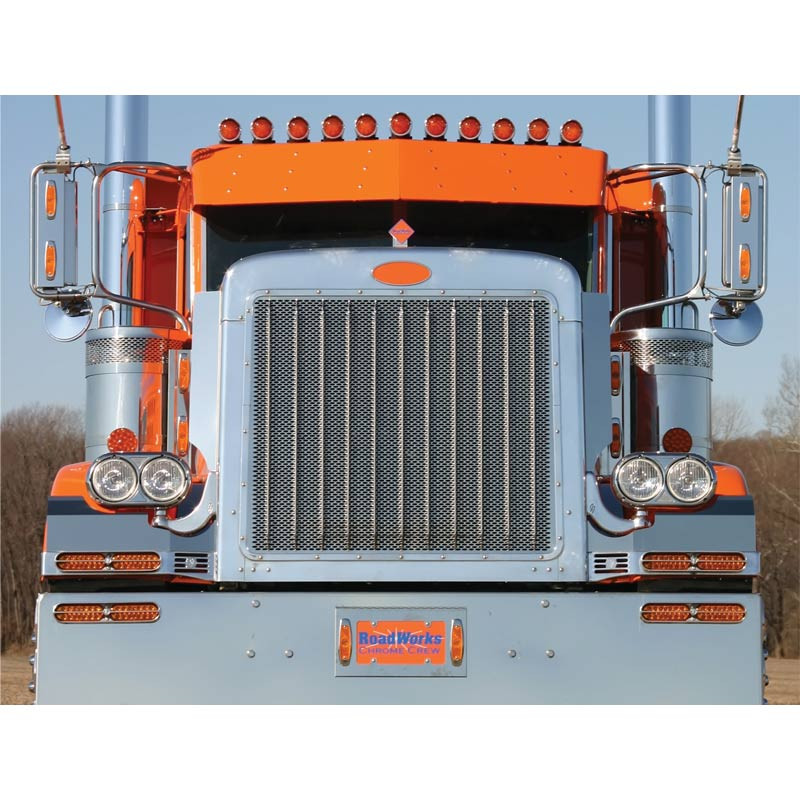 Peterbilt 379 Extended Hood Punched Grill Insert By RoadWorks Raney's