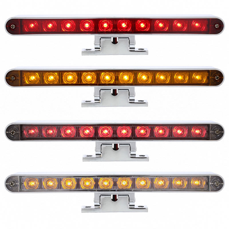 Chrome 10" LED Dual Function Light Bar With 180 Swivel Base Raney's