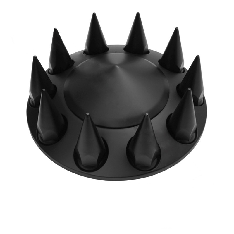 Satin Black Spiked Front Axle Cover With Removable Hubcap & 33mm Thread