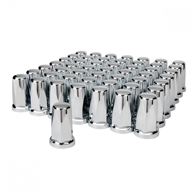 60 Pack of Chrome 33mm Push On Tall Classic Nut Covers Raney's Truck