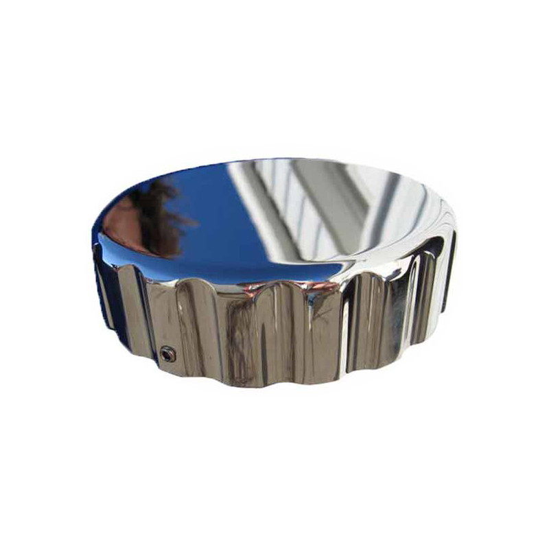 Lifetime Chrome Billet Kenworth Fuel Cap Cover With Ribbed Edge Raney