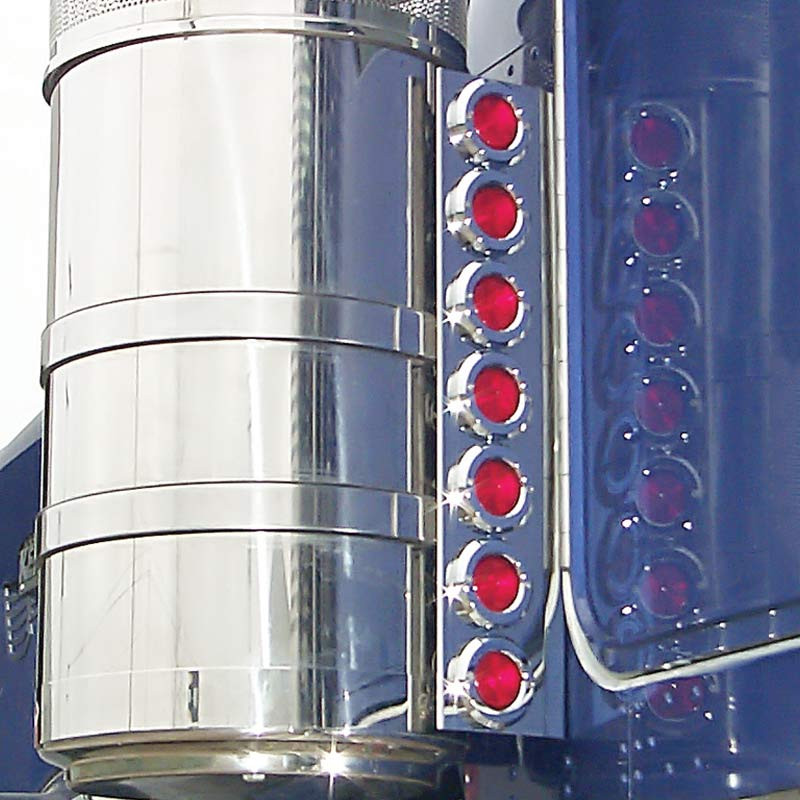 Kenworth T800 15" Donaldson Rear Air Cleaner Light Bar With 2" LEDs By RoadWorks Raney's Truck