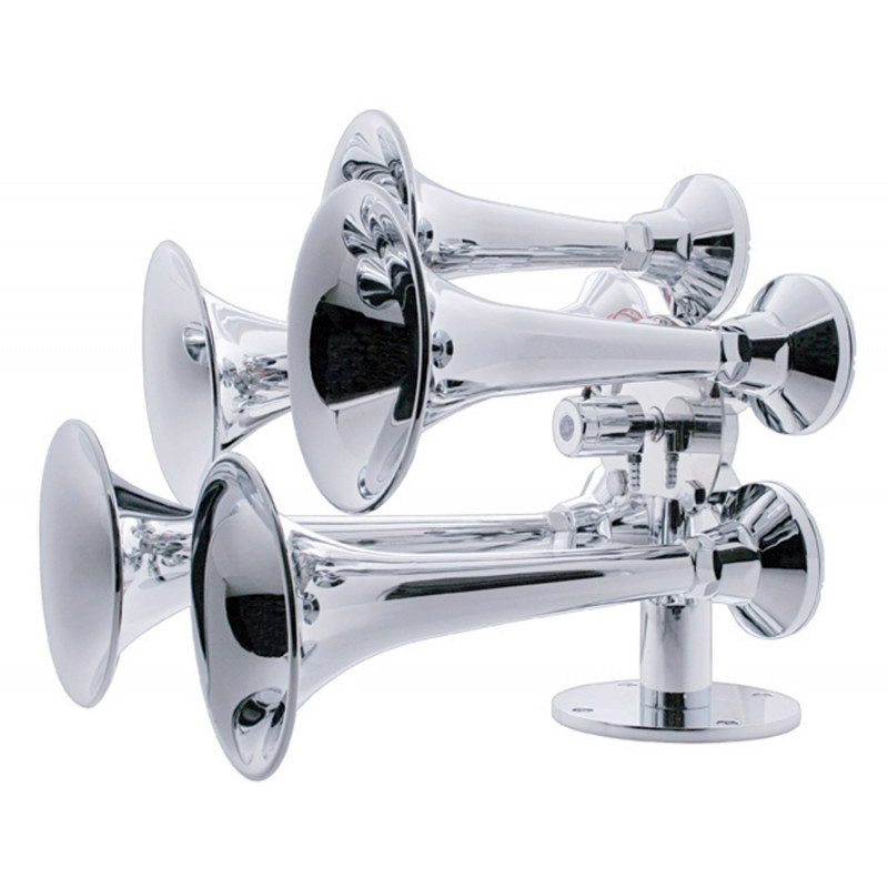 Universal Chrome 5 Trumpet Train Horn Raney's Truck Parts