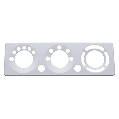 2 Square Openings Stainless Steel A//C Control Plate for Peterbilt Trucks