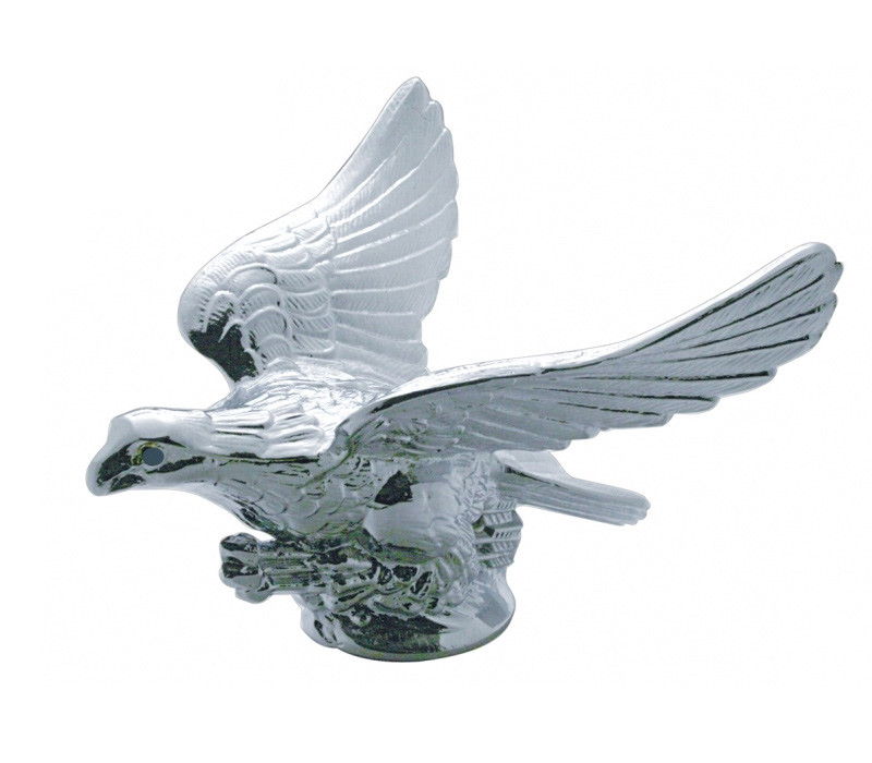 Chrome Eagle Hood Ornament ( Illuminated Eyes Available ) By Grand