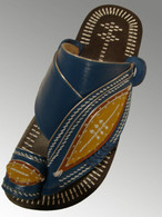 Mens Madas Sharqi Sandals - Style 4 in Navy Blue and Gold