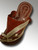 Womens Madas Sharqi Sandals - Style 5 in Camel and White with gold and silver stitching 