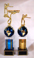 Billiards Globe Trophy Set 1st & 2nd Place - Free Engraving