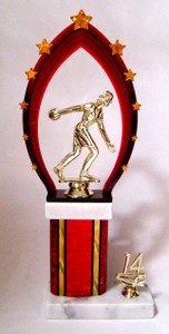 Shown with female bowler figure, Red columns and 14 base trim