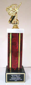 Shown With T211 Cricket Theme Figure, Red Column, and Black Aluminum Engraving Plate With Gold Text