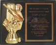 Shown on Wood Finish, T191 Cricket Holder Figure, and Black Aluminum Engraving Plate With Gold Text