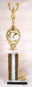 Shown With F321 Cheer Figure, Silver Column, 2012 Gold Trim, and Black Aluminum Engraving Plate With Gold Text