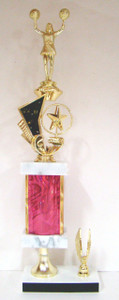 Shown With F321 Cheer Figure, Red Column,Eagle Trim, and Black Aluminum Engraving Plate With Gold Text