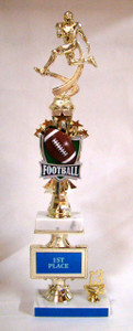 Shown With MF4510 Football Figure, MR736 All Star Sport Football Riser, 2013 Gold Trim, and Blue Engraving Plates With Silver Text