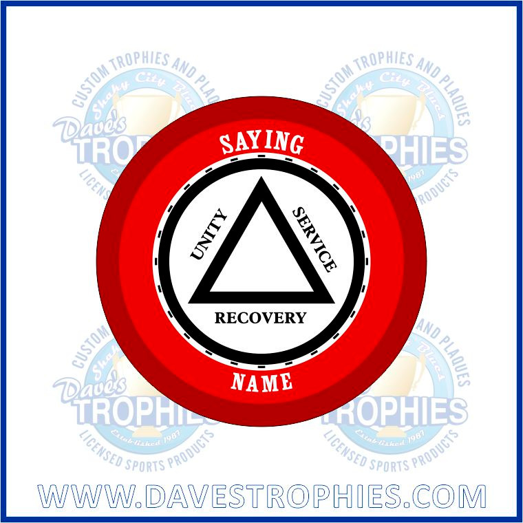 Alcoholics Anonymous Sobriety Key Chain Red - Daves Trophies