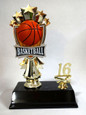 Basketball Trophy with Allstar Figure 8 1/2" Tall - Free Engraving