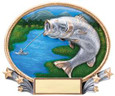 3D Oval Resins Series Large 7" Fishing - Free Engraving