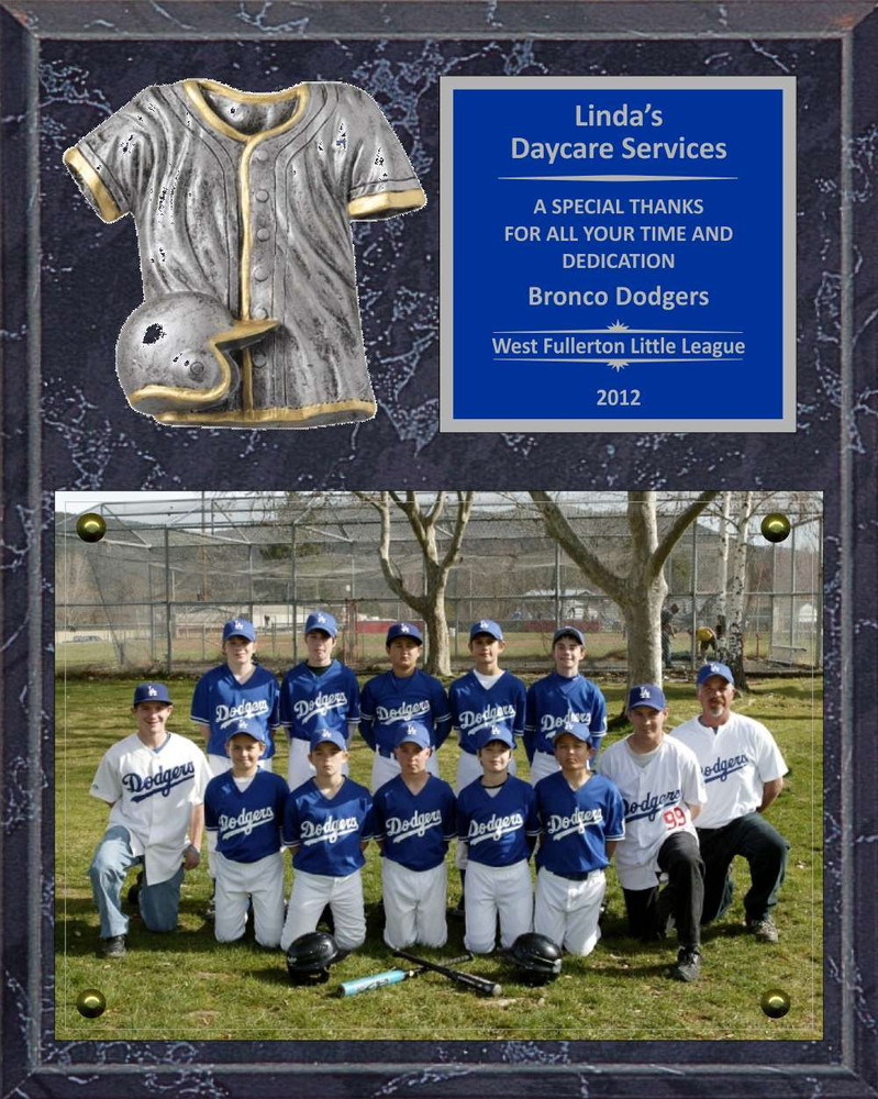 8 x 10 photo sponsor coach team mom appreciation plaque jersey