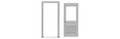 Tichy O Scale 1 Lite door and frame (2)  with Glazing and shades #2038