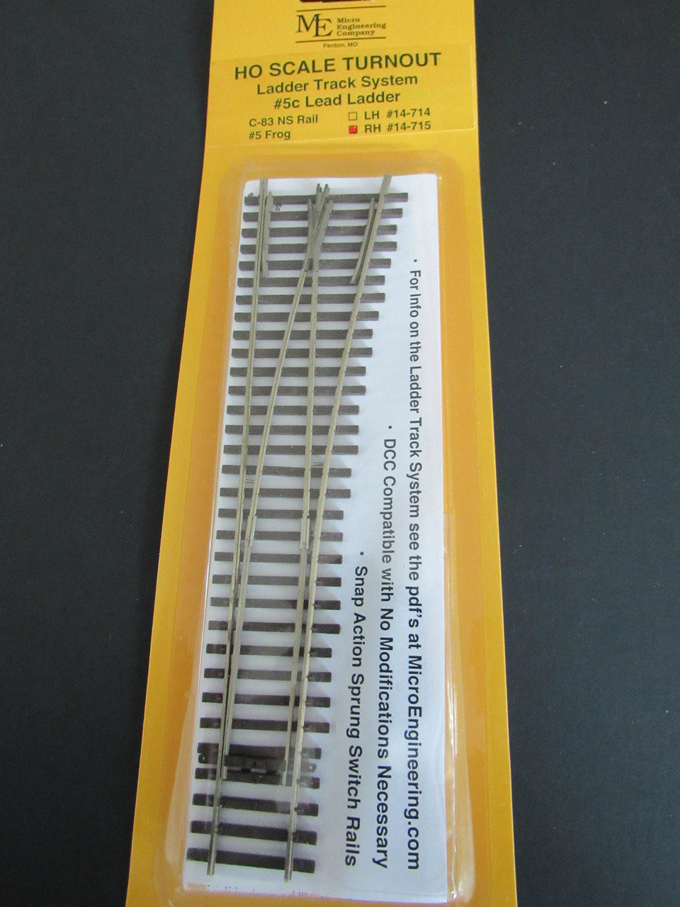 Micro Engineering Ho Scale Code 83 Ladder Track Turnout System Rh 5c Lead Ladder Bob The Train Guy By Rmb Marketing Llc