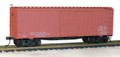 Accurail HO Scale 36' Double Sheath Wood Boxcar w/Steel Ends, Fishbelly Underframe  Data Only Oxide 1399
