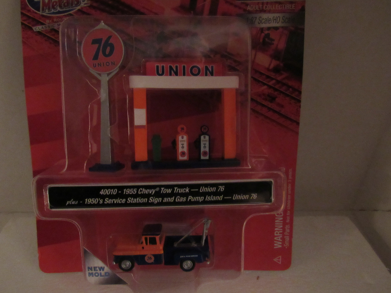 HO Classic Metal Works Union 76 Oil gas service station pumps tow truck set