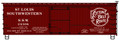 Accurail HO Scale 36' Double Sheath Wood Boxcar w/Steel Ends, Fishbelly Underframe  St Louis Southwestern SSW 24308