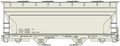 Accurail HO 2 Bay ACF Covered Hopper Data Only Gray As-Built paint scheme