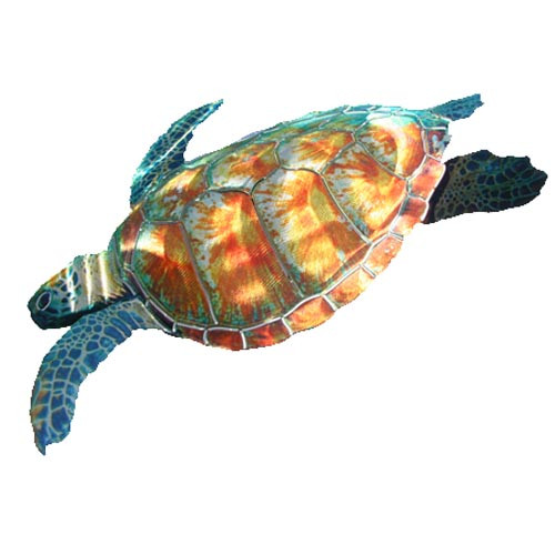 Sea Turtle Swimming 3D - Metal Wall Sculpture Sea Turtle Swimming 3D Metal Wall Sculpture