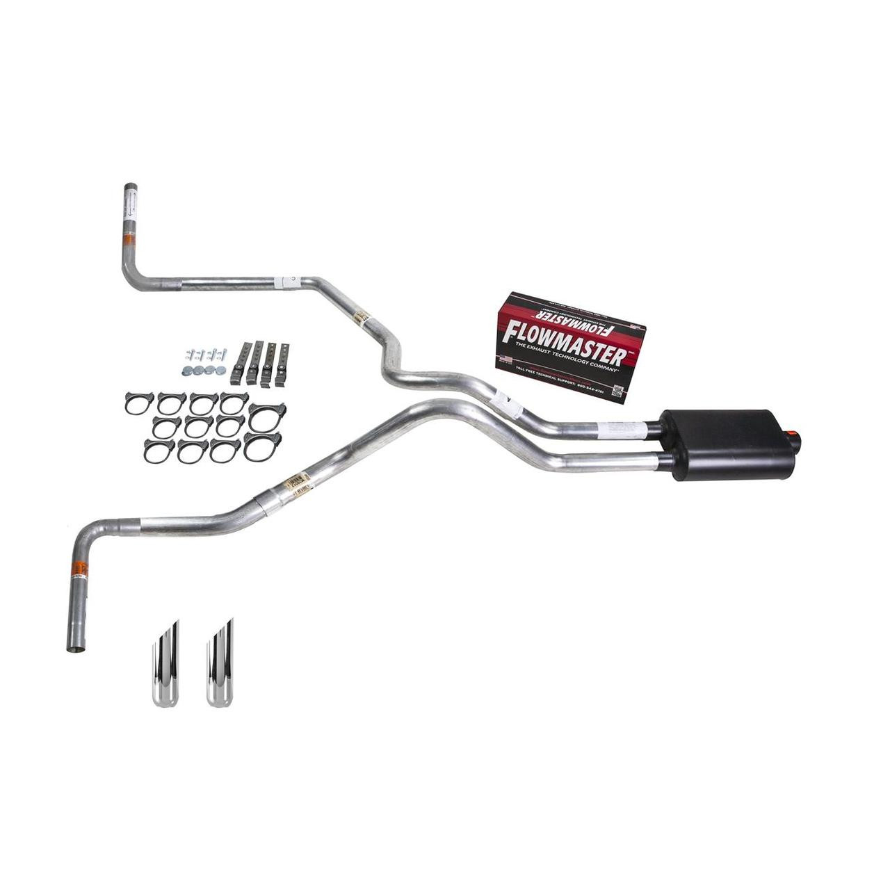 Silverado 07-13 dual exhaust 2.5 pipe Flowsound Muffler RW Tip