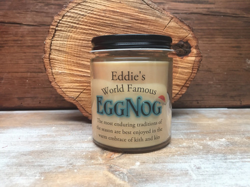 As you sit back and relax sipping on eggnog from your moose mug with family this holiday season, enjoy the scent of holiday eggnog from Eddie's world famous eggnog candle.