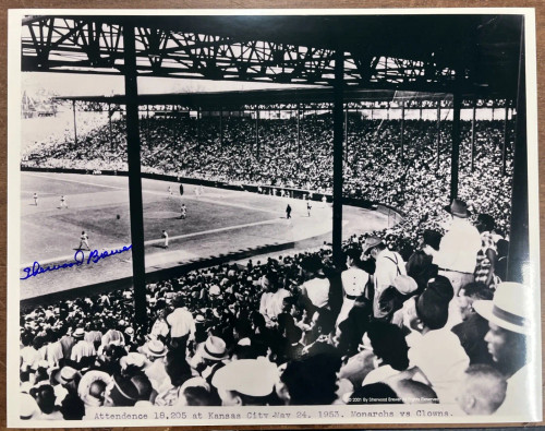 Mint condition photo, 11x14. Sherwood Brewer's signature is in blue sharpie and is authenticated by A&R Collectibles (hologram and Certificate of Authenticity included).
