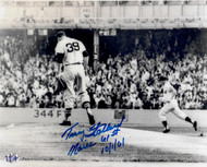 Tracy Stallard delivered the 61st HR to Roger Maris on 10/1/61. This 8x10 photo has been signed by Tracy with the added special inscriptions "Maris 61" "10/1/61."