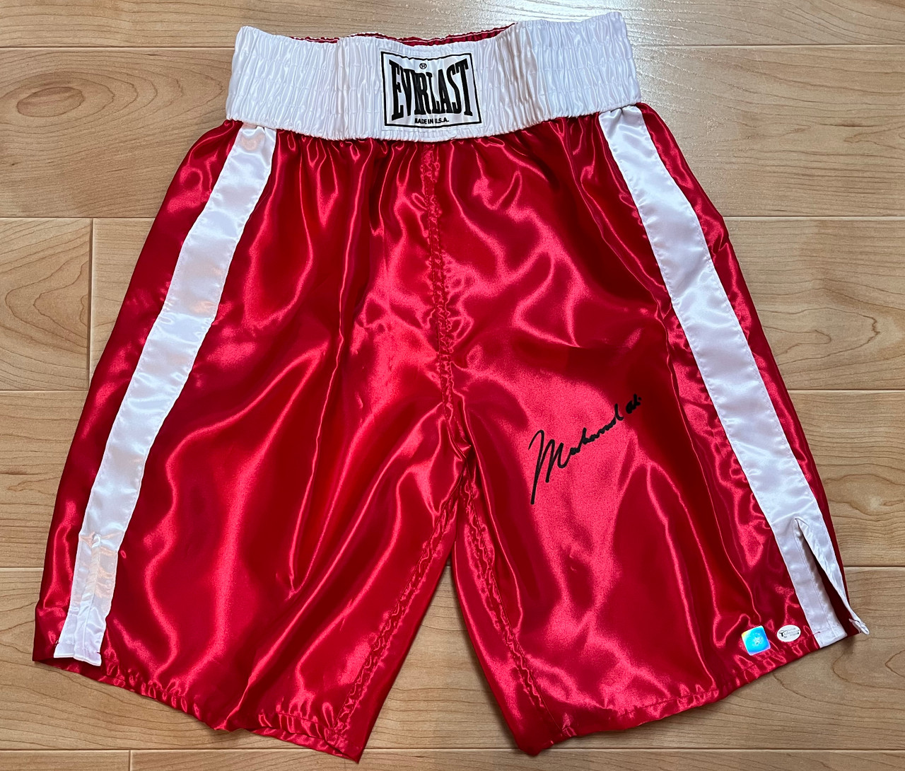 Muhammad Ali Signed Red Everlast Boxing Trunks Online Authentics