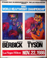 Poster from the boxing match between Trevor Berbick and Mike Tyson at The Hilton in Las Vegas on November 22, 1986
